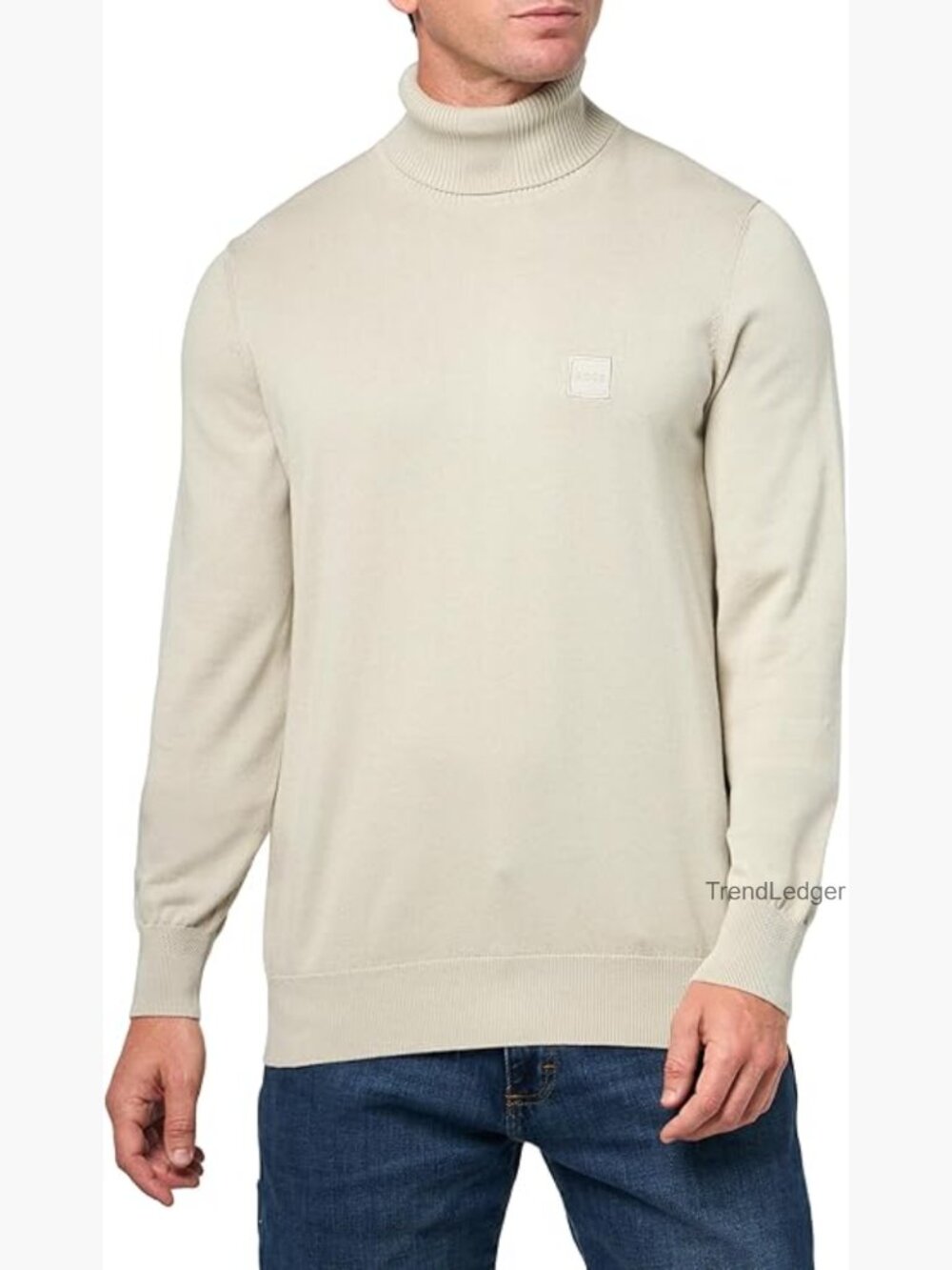 Men's Cotton Cashmere Blend Turtle Neck Sweater Pullover Regular Fit